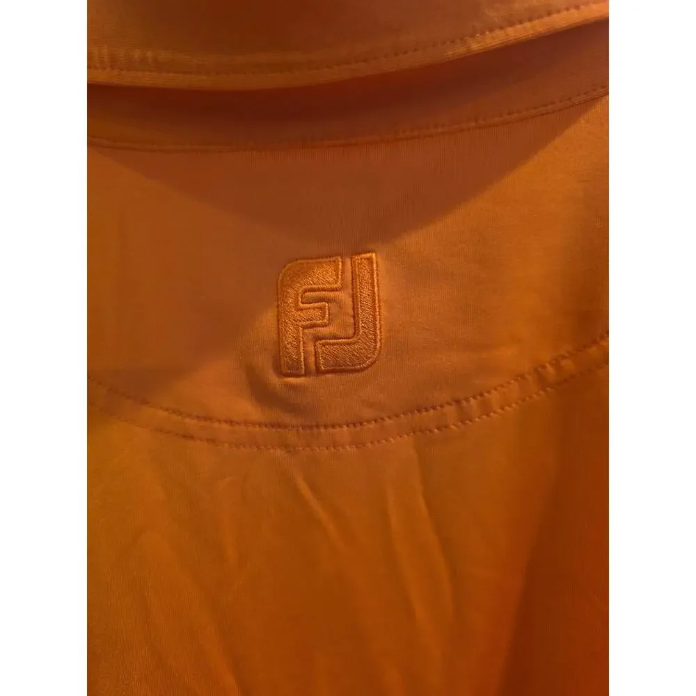 FootJoy Mens Orange Performance Golf Polo Shirt Short Sleeve‎ Size 2XL FJ Logo